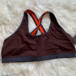 Fourlaps Brown and Orange Sports Bra NWT